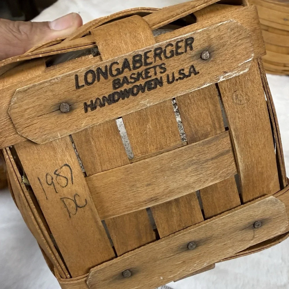 Vintage Longaberger Basket Lot 4 Signed 1987 1993 1997 Dresden Ohio USA